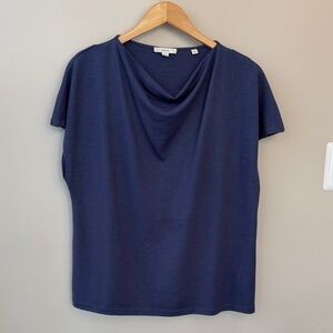 Vince Blue Women's Cap Sleeve Cowl Neck Top Size XL